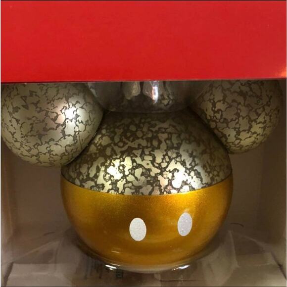 4 New Hallmark Christmas Disney Mickey Mouse Ears Glass Ornaments Black Red Blue - Picture 6 of 6